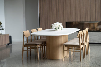 Jansen American Oak Dining Chair | Natural with Linen Seat Sun Republic 