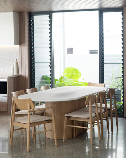Jansen American Oak Dining Chair | Natural with Linen Seat Sun Republic 