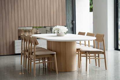 Jansen American Oak Dining Chair | Natural with Linen Seat Sun Republic 
