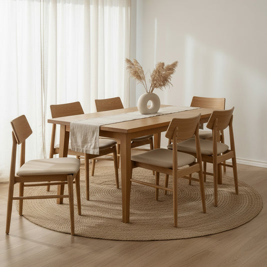 Jansen American Oak Dining Chair | Natural with Linen Seat Sun Republic 