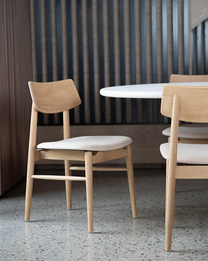 Jansen American Oak Dining Chair | Natural with Linen Seat Sun Republic 