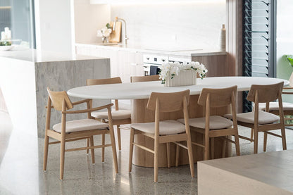 Jansen American Oak Dining Chair | Natural with Linen Seat Sun Republic 