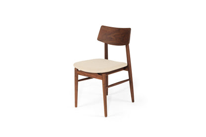 Jansen American Walnut Dining Chair with Linen Seat Sun Republic 