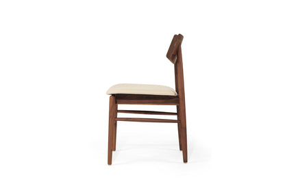 Jansen American Walnut Dining Chair with Linen Seat Sun Republic 
