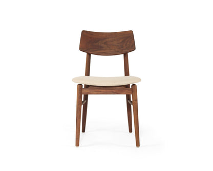 Jansen American Walnut Dining Chair with Linen Seat Sun Republic 