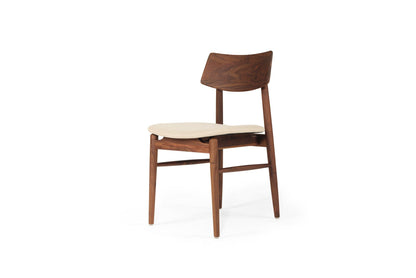Jansen American Walnut Dining Chair with Linen Seat Sun Republic 