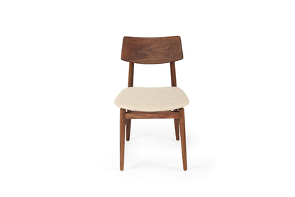 Jansen American Walnut Dining Chair with Linen Seat Sun Republic 