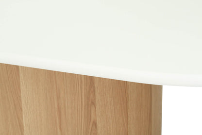 Jansen Oval White Micro Cement Table - Natural Oak Base Sun Republic 