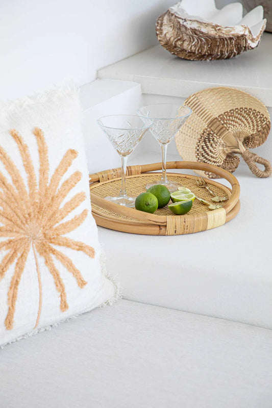 Jaya Natural Rattan Round Tray Sun Republic 