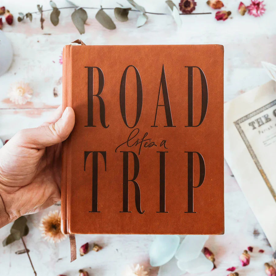 Journal - Life's a Road Trip - Brown Vintage Leather Sun Republic 