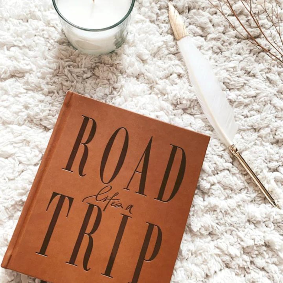 Journal - Life's a Road Trip - Brown Vintage Leather Sun Republic 
