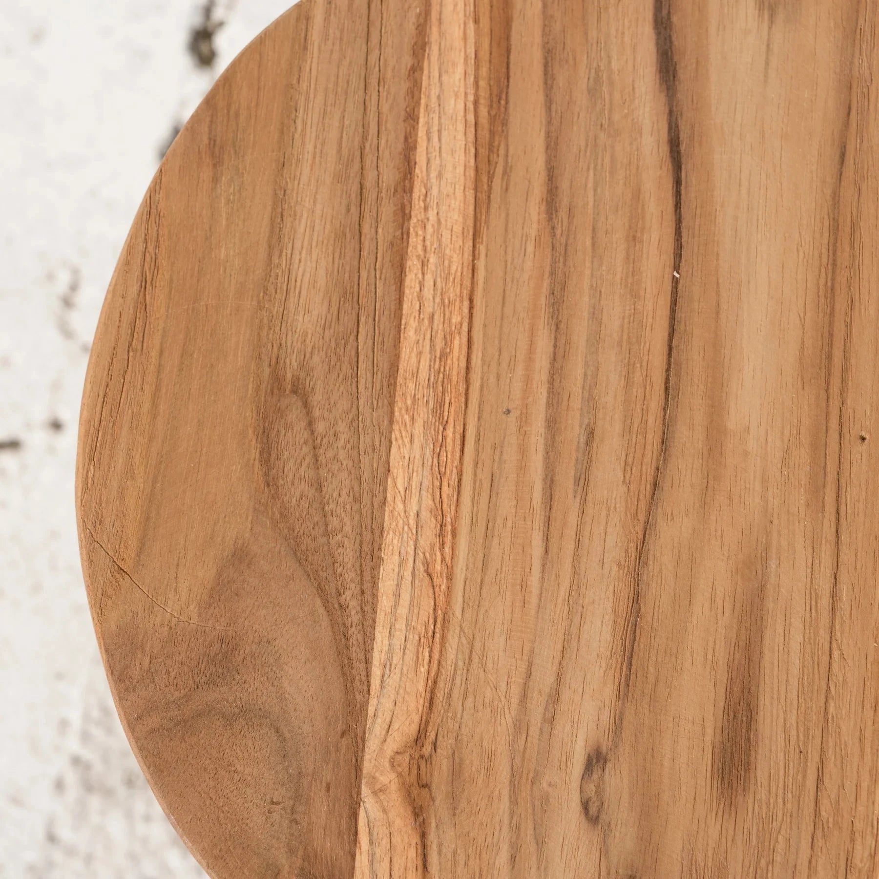 Kalo Round Rustic Teak Short Stool 