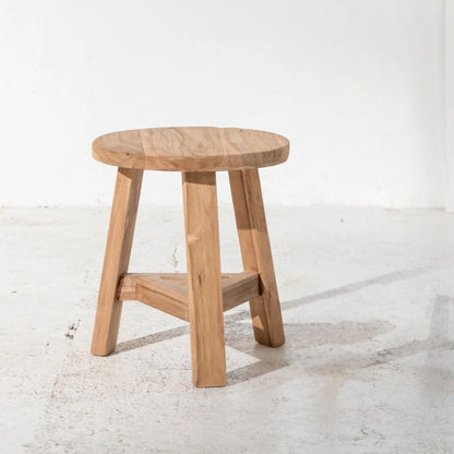 Kalo Round Rustic Teak Short Stool 