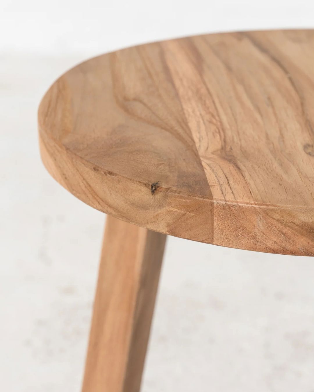 Kalo Round Rustic Teak Short Stool 