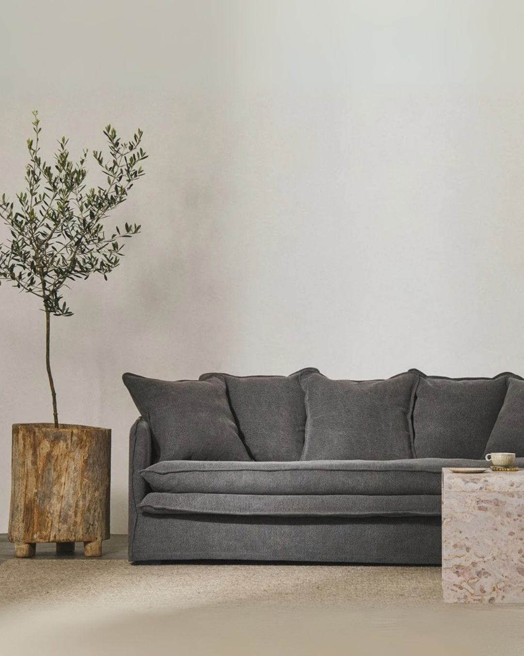 Keilani Four Seater Sofa - Asphalt/Charcoal Indigo Love 