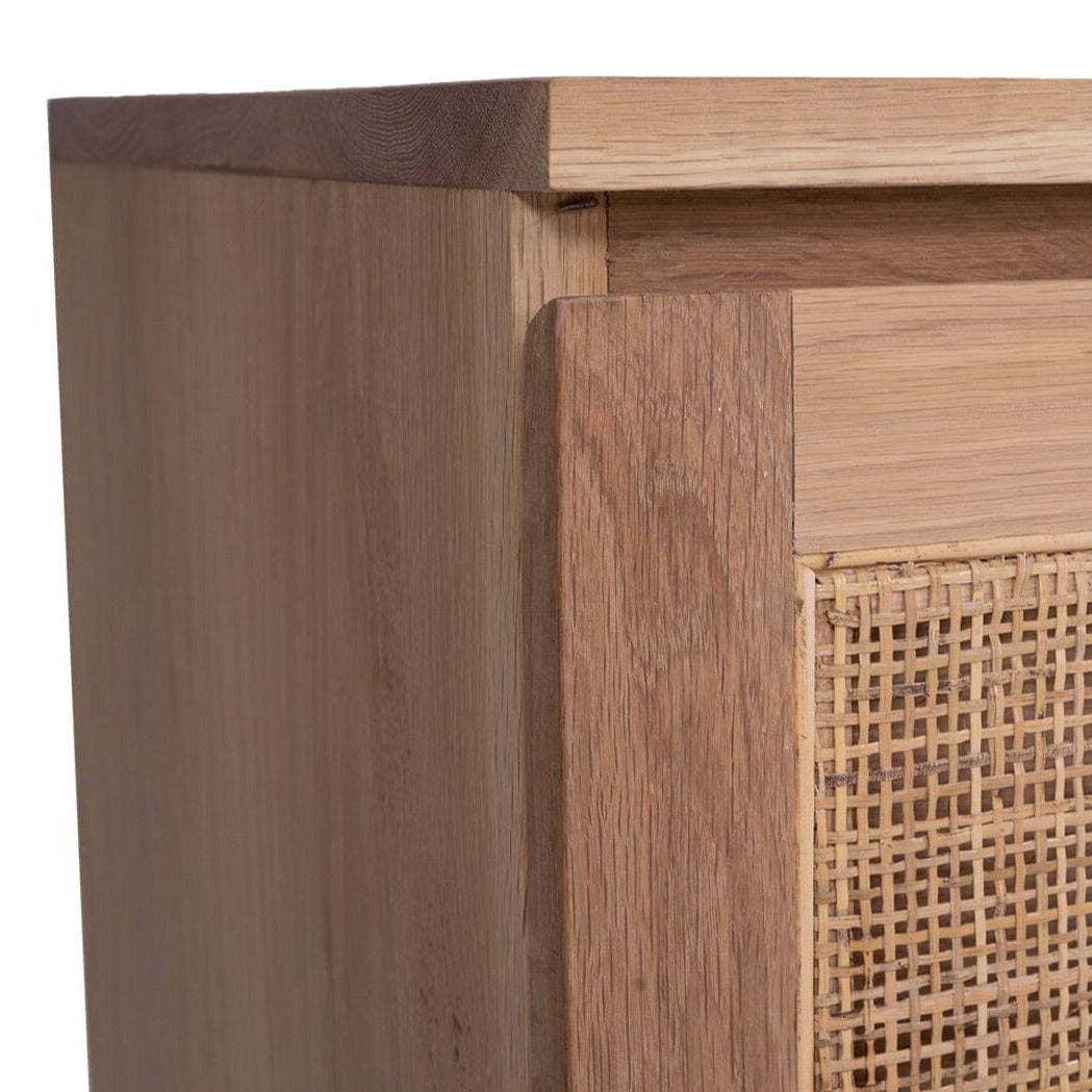 Kiera American Oak & Rattan Chest of Drawers