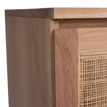 Kiera American Oak & Rattan Chest of Drawers