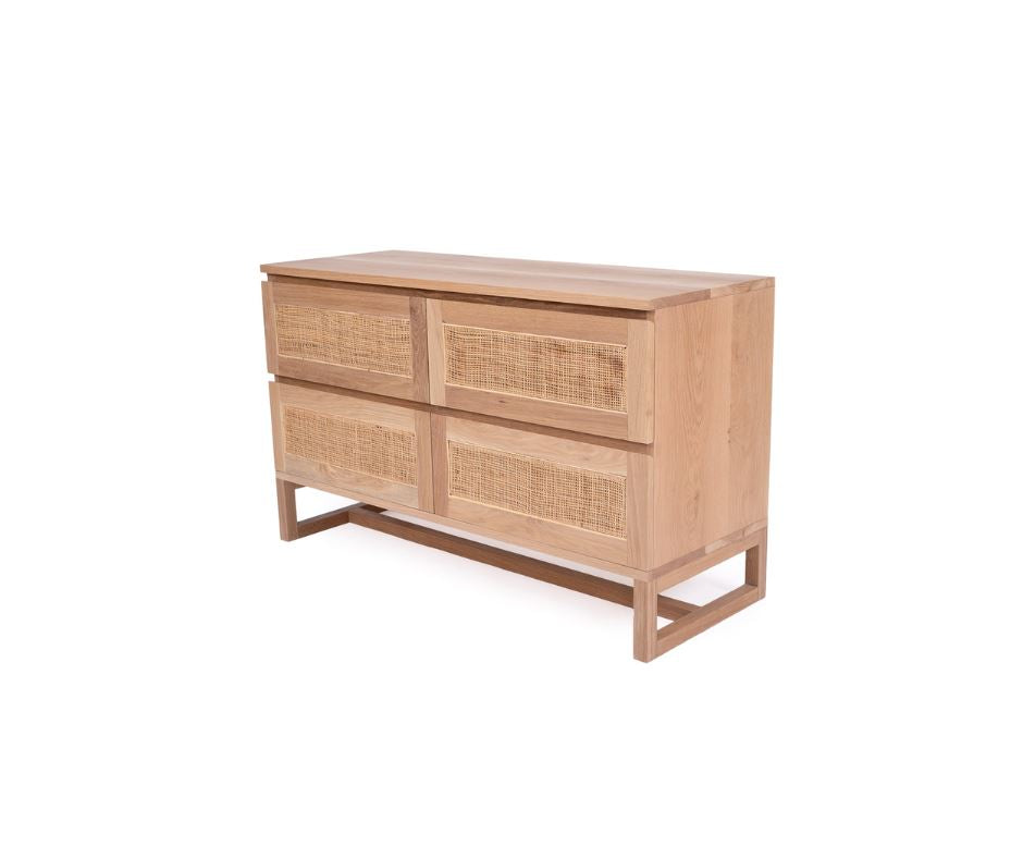 Kiera American Oak & Rattan Chest of Drawers | 2 Sizes Sun Republic 