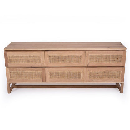Kiera American Oak & Rattan Chest of Drawers Sun Republic 