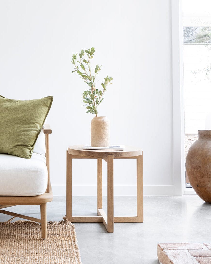 Kiera American Oak Round Side Table Sun Republic 