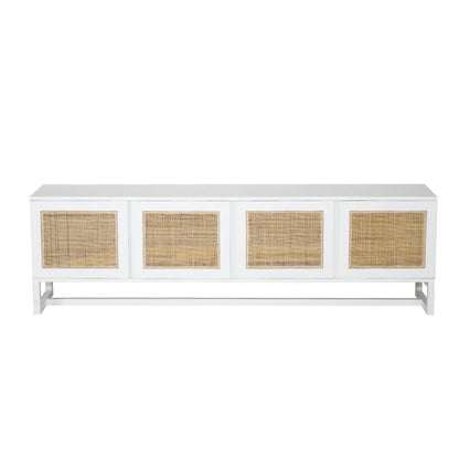 Kiera American Oak TV Entertainment Unit - Four Door White Sun Republic 