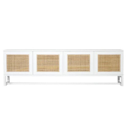 Kiera American Oak TV Entertainment Unit - Four Door White Sun Republic 