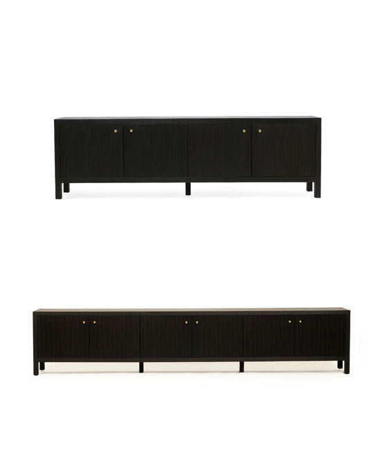 Kingscliff Teak Entertainment Unit - Black - 200cm & 300cm Sizes Sun Republic 