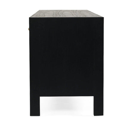 Kingscliff Teak TV Entertainment Unit - Four Door Black Sun Republic 
