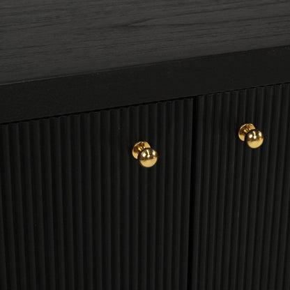 Kingscliff Teak TV Entertainment Unit - Four Door Black Sun Republic 