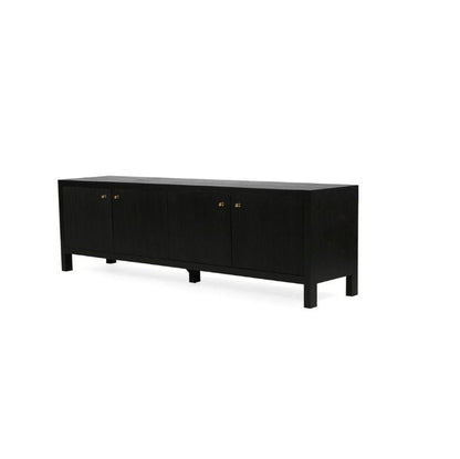 Kingscliff Teak TV Entertainment Unit - Four Door Black Sun Republic 