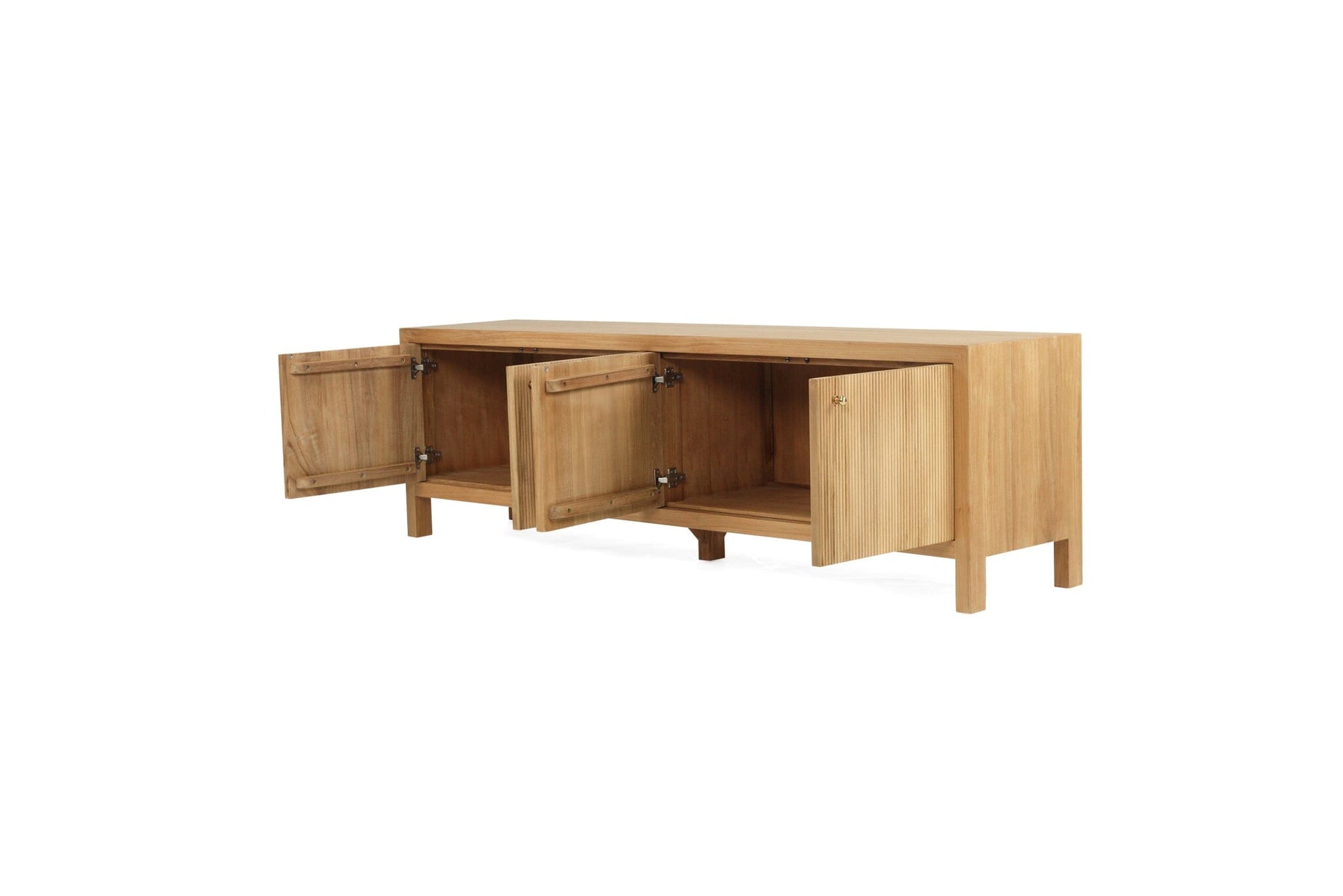 Kingscliff Teak TV Entertainment Unit - Four Door Natural Sun Republic 