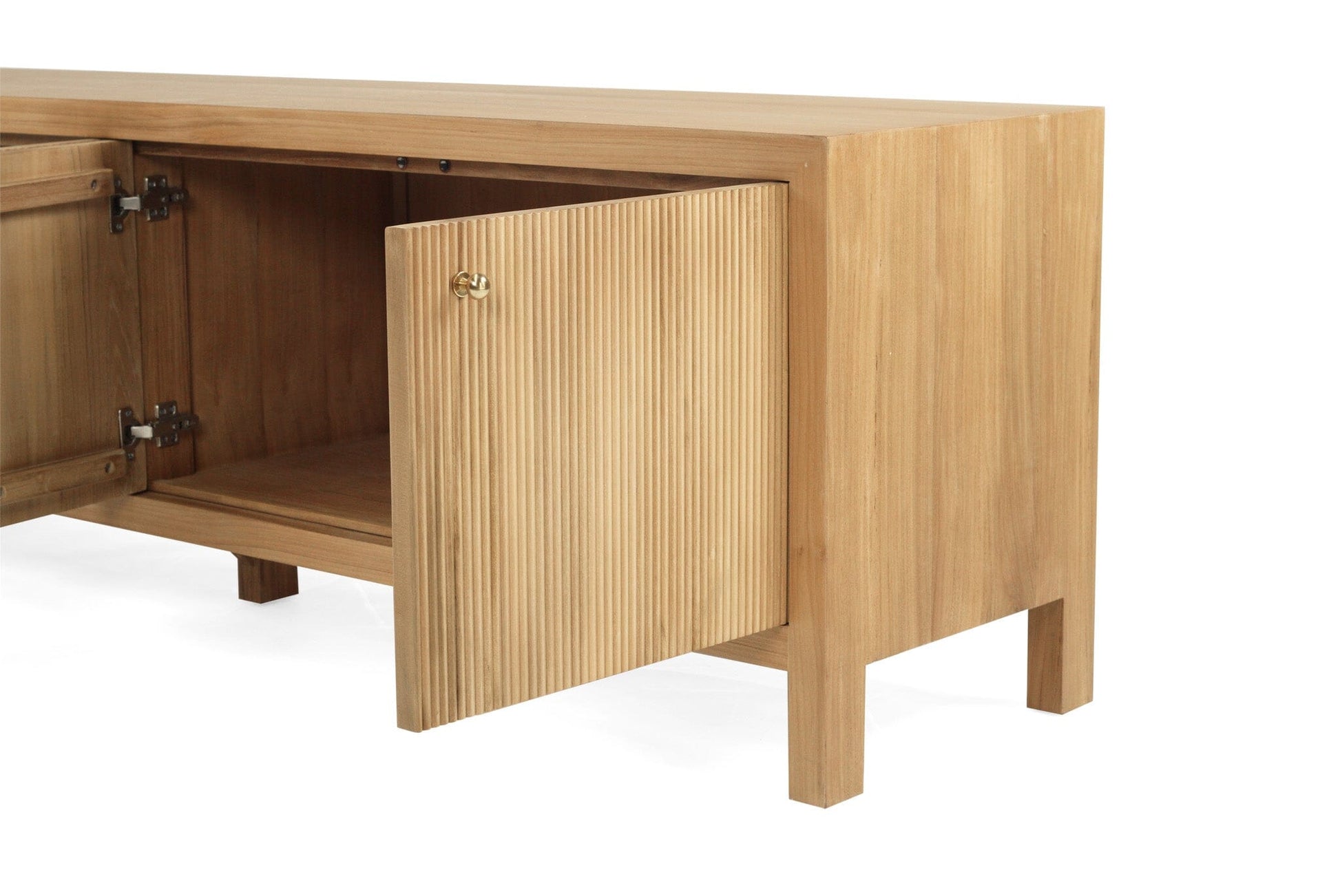 Kingscliff Teak TV Entertainment Unit - Four Door Natural Sun Republic 