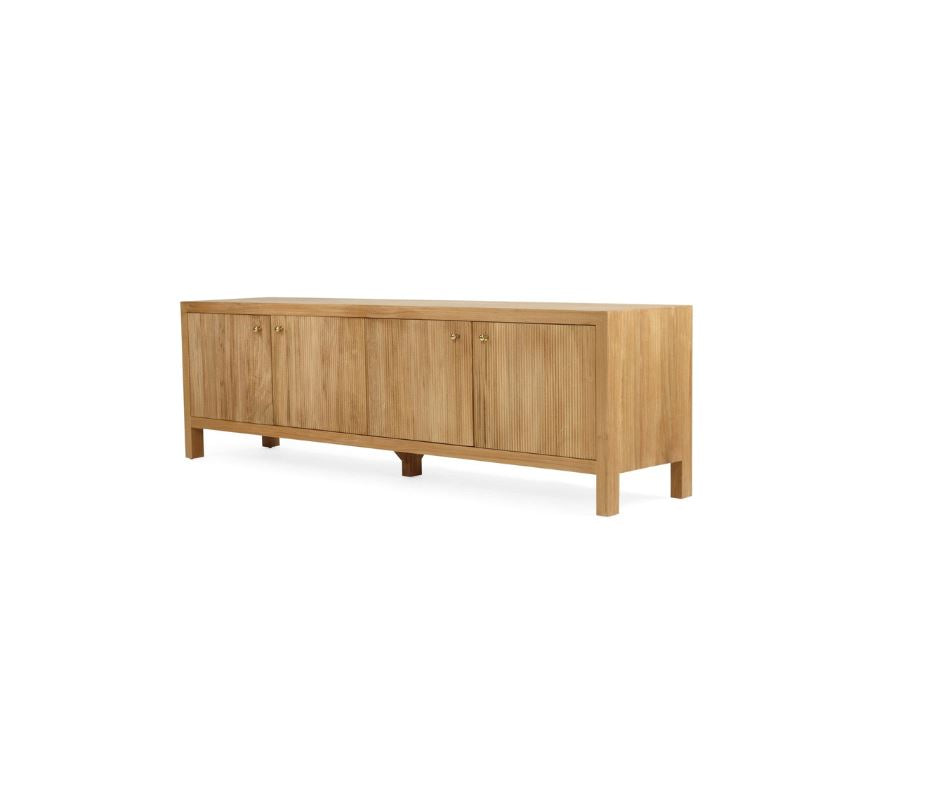 Kingscliff Teak TV Entertainment Unit - Four Door Natural Sun Republic 