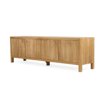 Kingscliff Teak TV Entertainment Unit - Four Door Natural Sun Republic 