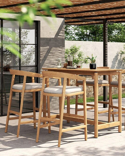 Kirra Teak Counter/Bar Stool with Sunbrella® Sun Republic 
