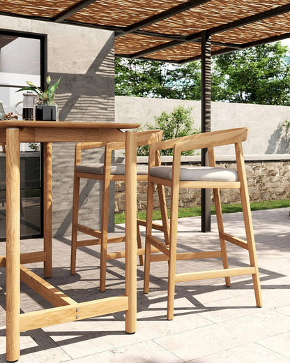 Kirra Teak Counter/Bar Stool with Sunbrella® Sun Republic 