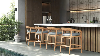 Kirra Teak Counter/Bar Stool with Sunbrella