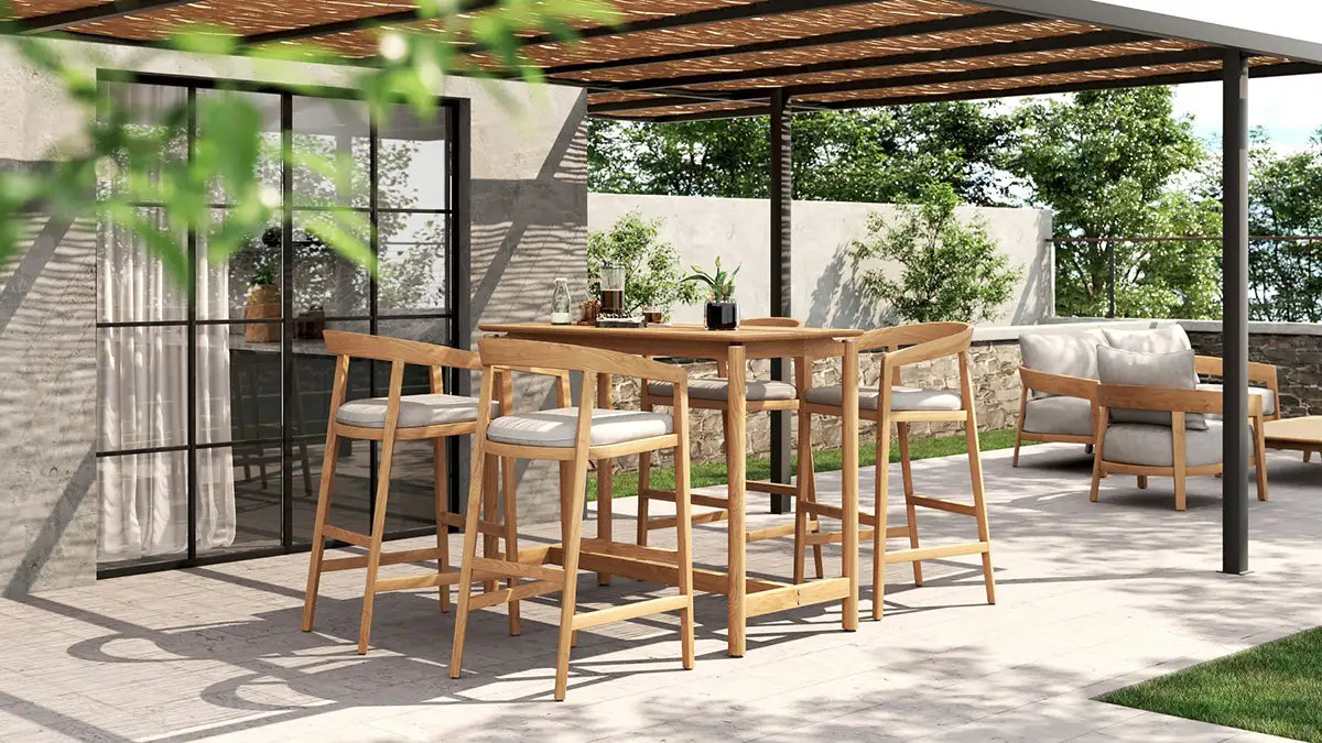 Kirra Teak Counter/Bar Stool with Sunbrella