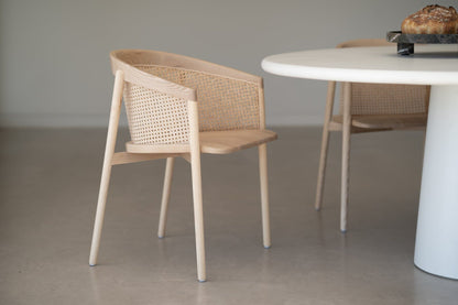 Kofi Dining Chair – Ash Wood with Woven Wicker Back Sun Republic 