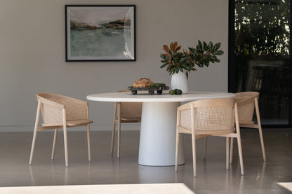 Kofi Dining Chair – Ash Wood with Woven Wicker Back Sun Republic 