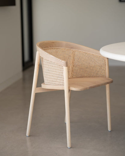 Kofi Dining Chair – Ash Wood with Woven Wicker Back Sun Republic 