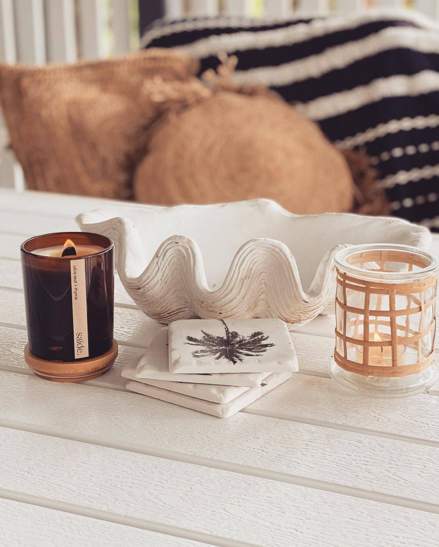 Large Amber Wood Wick Scented Candle Sun Republic 