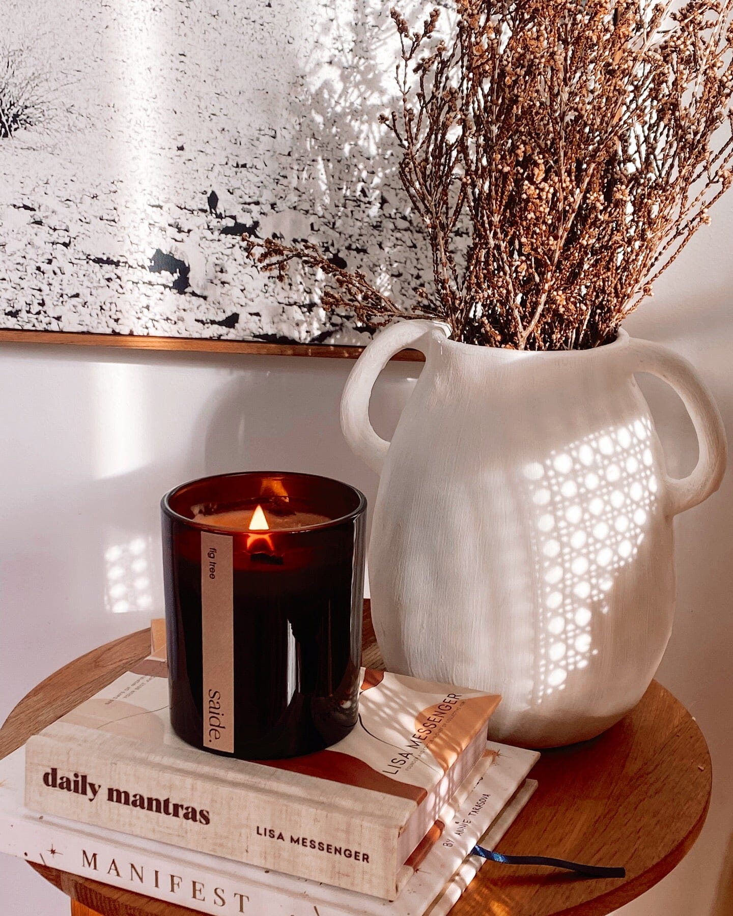 Large Amber Wood Wick Scented Candle Sun Republic 