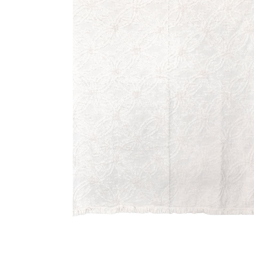 Leah Boho Luxe Cotton Throw Blanket | White SUN REPUBLIC 