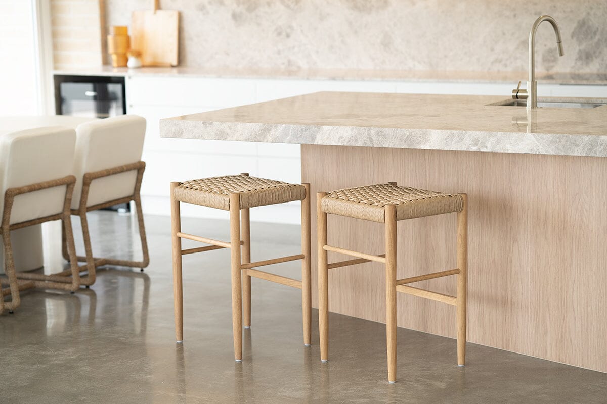 Lily American Oak Counter/Bar Saddle Stool Sun Republic 