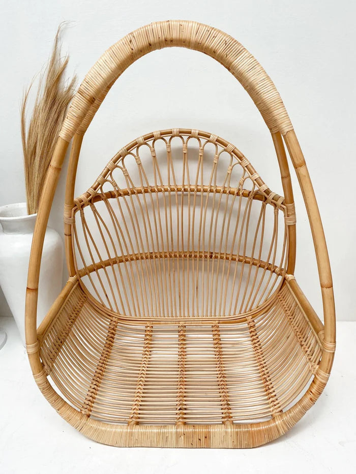 Lorne Rattan Hanging Chair Blacksalt 