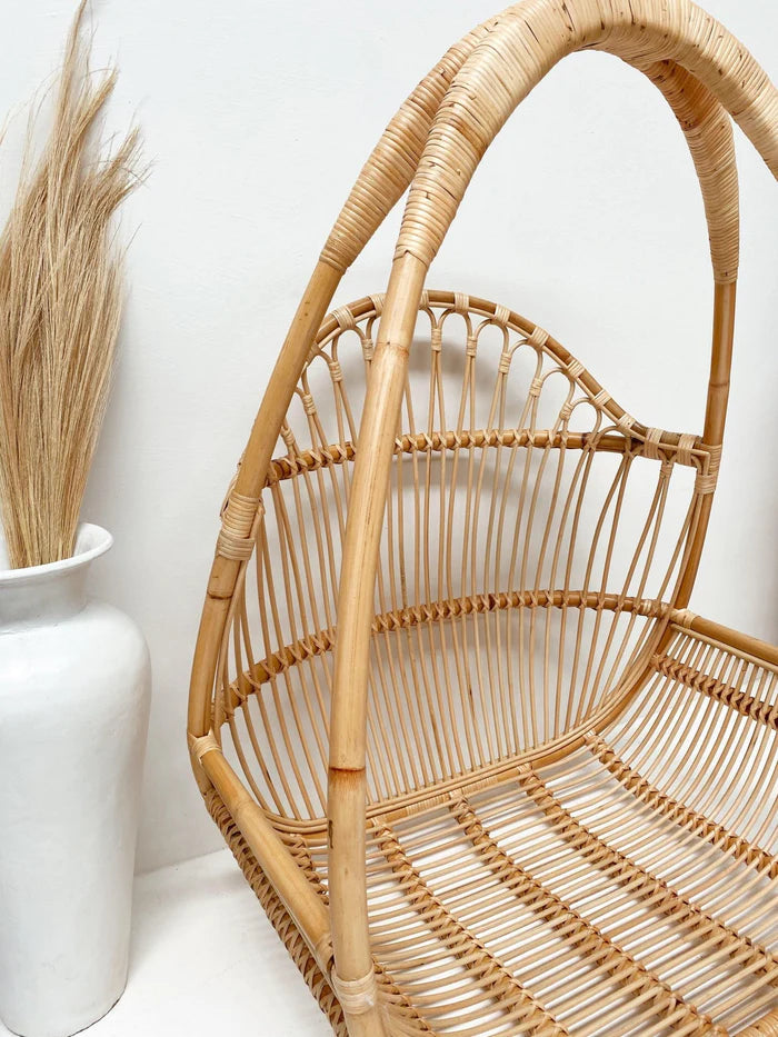 Lorne Rattan Hanging Chair Blacksalt 