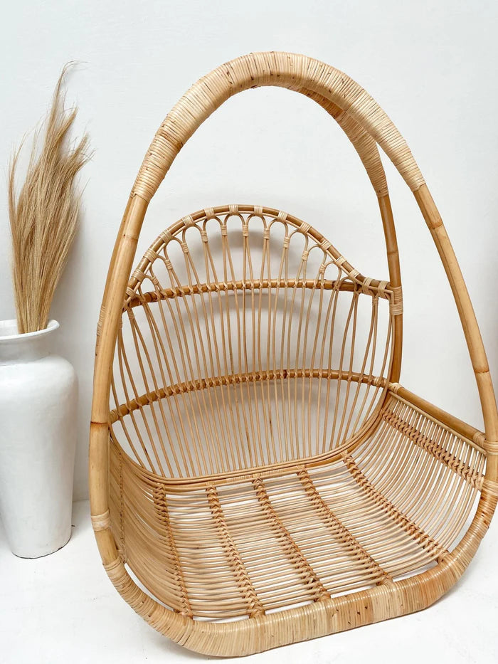 Lorne Rattan Hanging Chair Blacksalt 