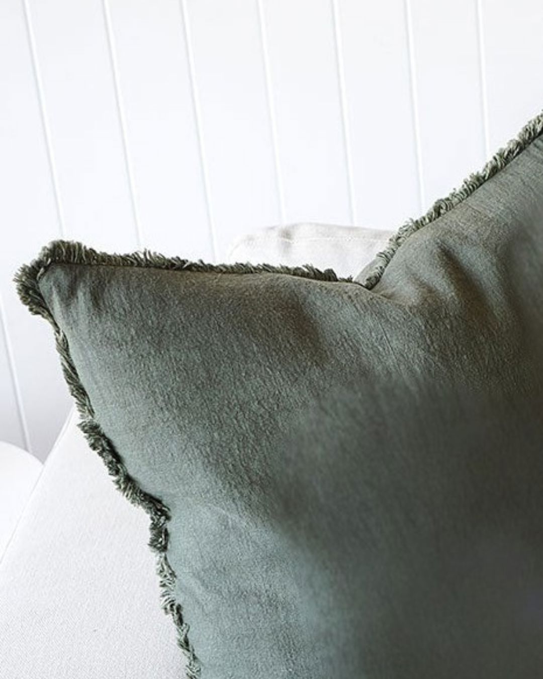Luca Boho Linen Cushion - Khaki | With Feather Insert Eadie Lifestyle 