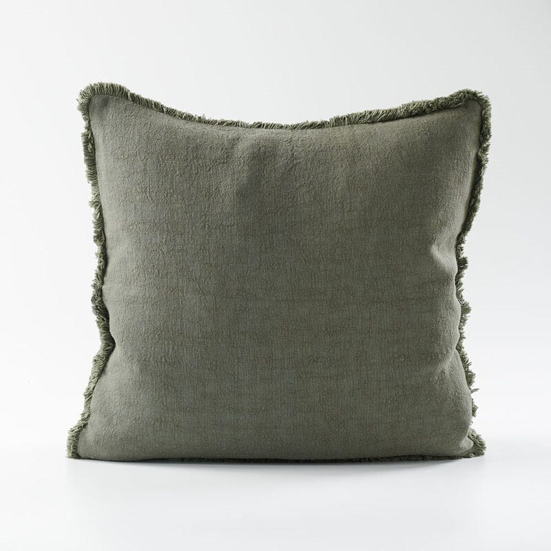 Luca Boho Linen Cushion - Khaki | With Feather Insert Sun Republic 